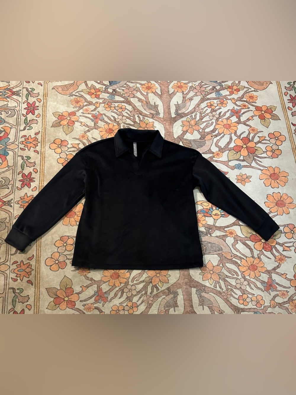 Mondetta Black Collared Pullover Top